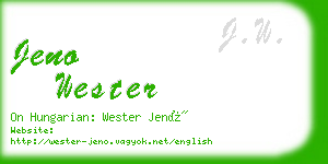 jeno wester business card
